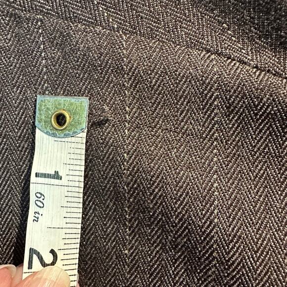 beau bois Design Laboratory Medium Mini Skirt Micro Pin Stripe Brown Applique - Picture 7 of 9